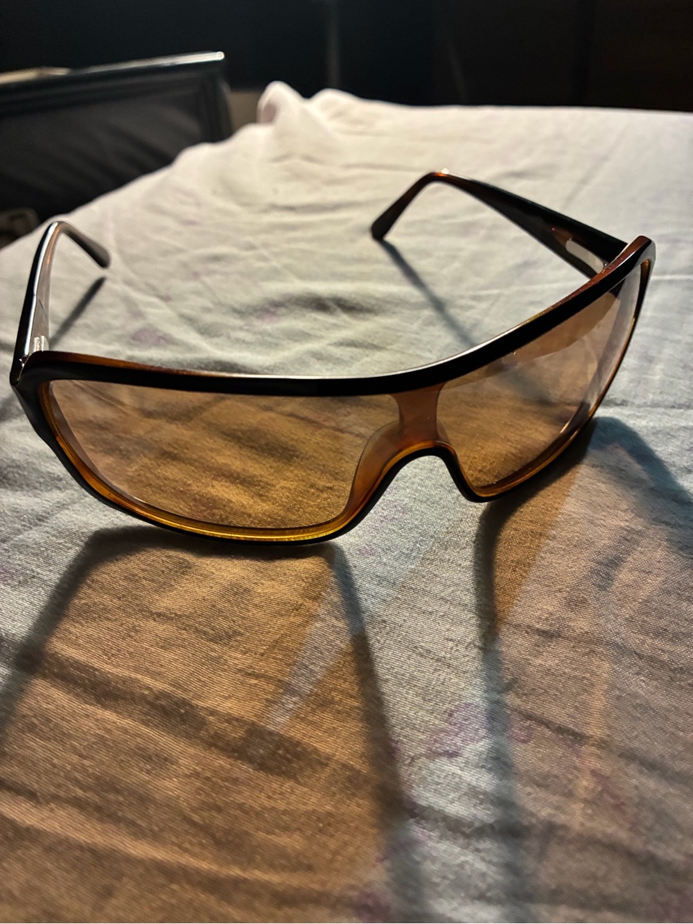 CHANEL Brown Wraparound Women's Sunglasses